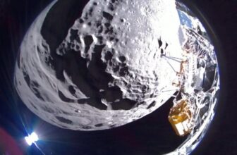 The Odysseus Lander Is Tipped Over on Its Aspect on the Moon